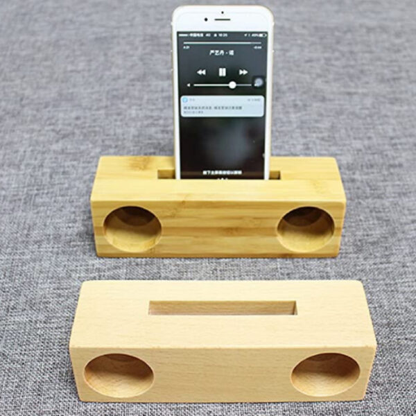 Amplificador de madera doble.